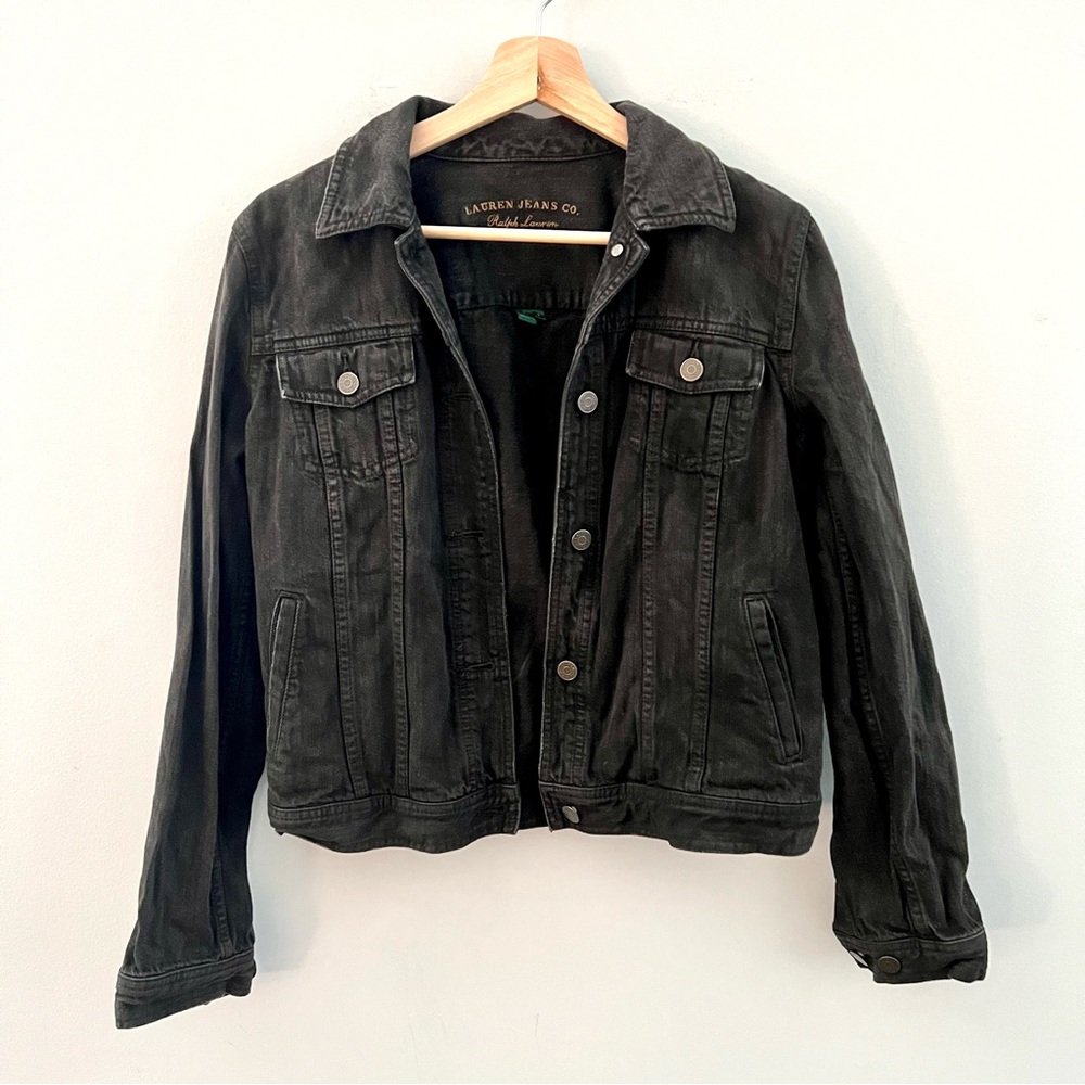 Lauren Jeans Co. Ralph Lauren Size Small Women's Denim Black Brown Jean Jacket